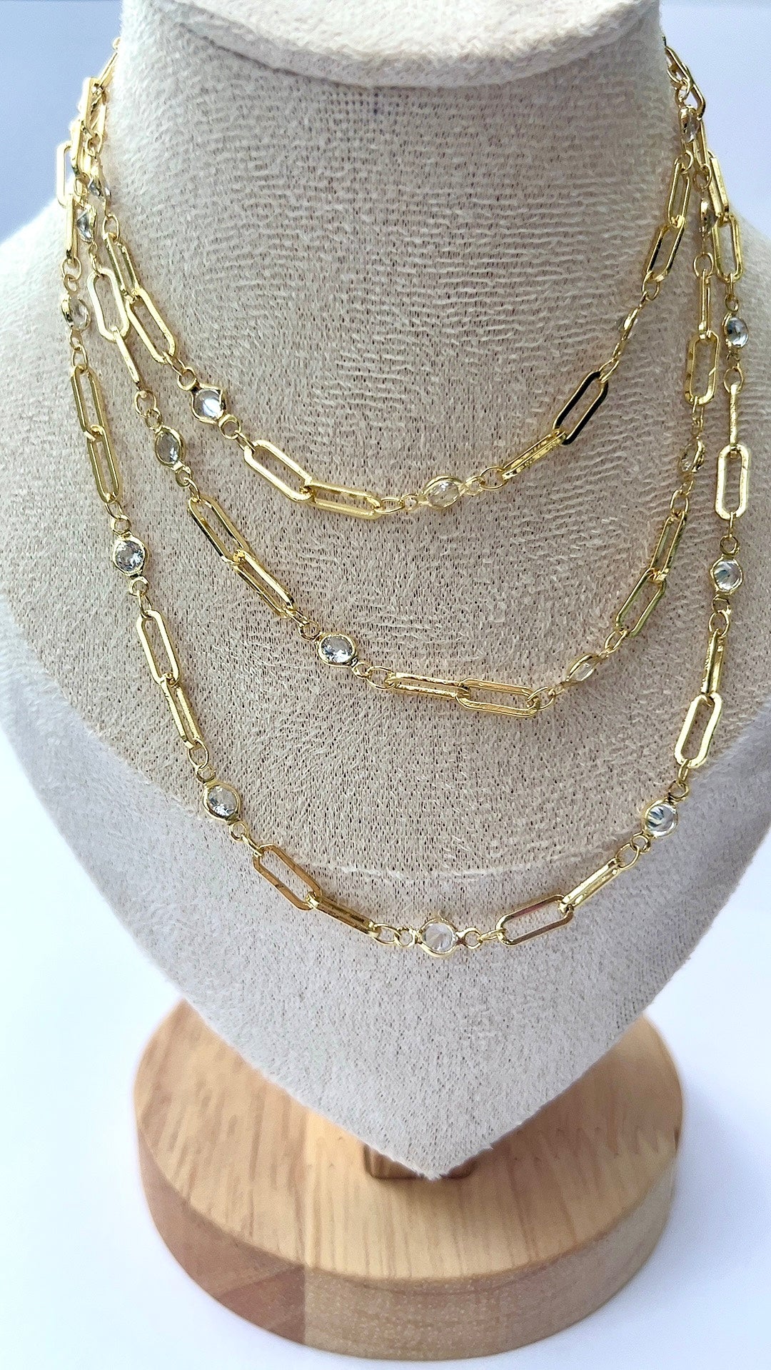Royal Zirkonia Gliederkette Hals- Bauchkette