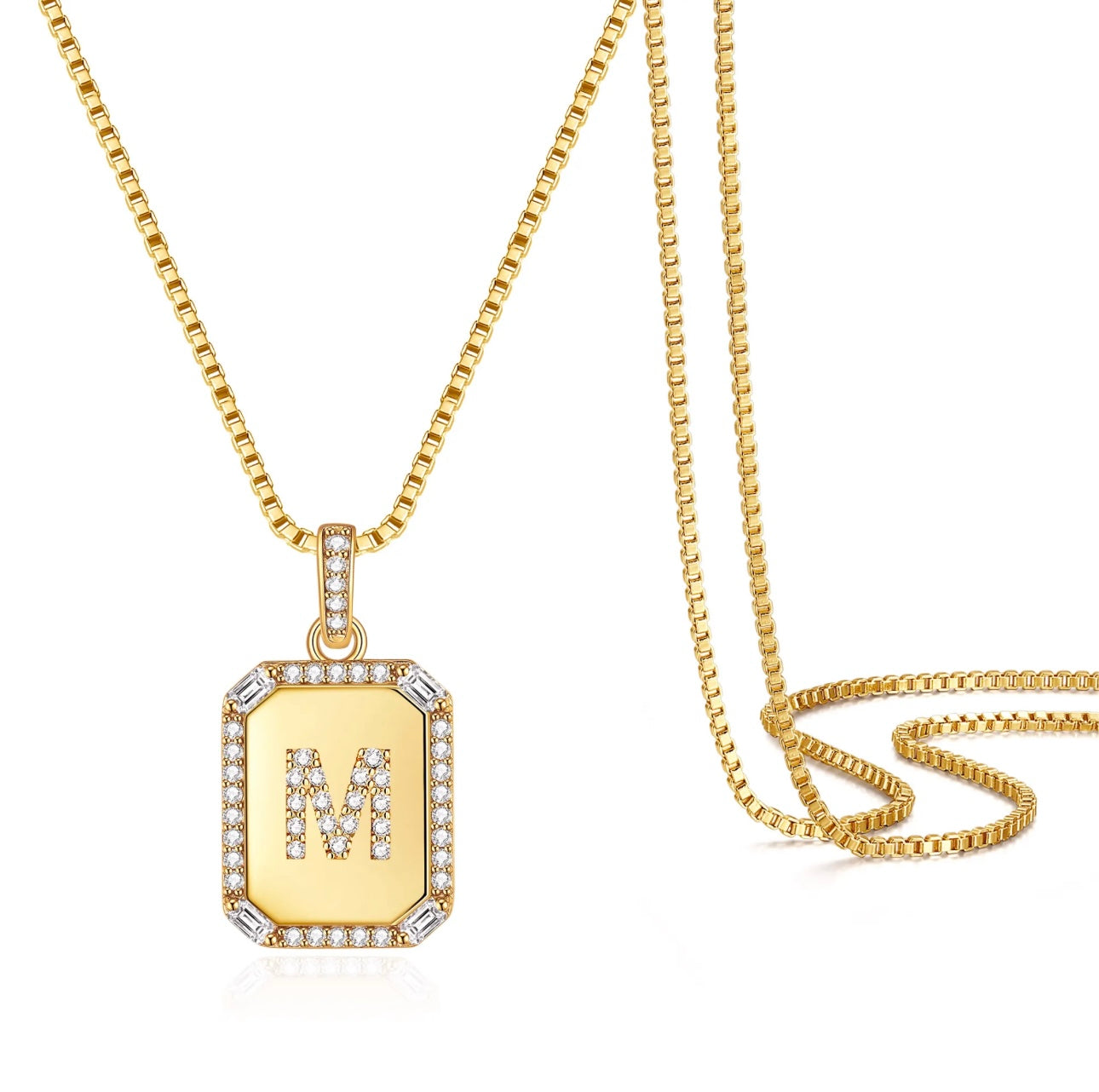 Buchstabenkette Vintage 14K vergoldet