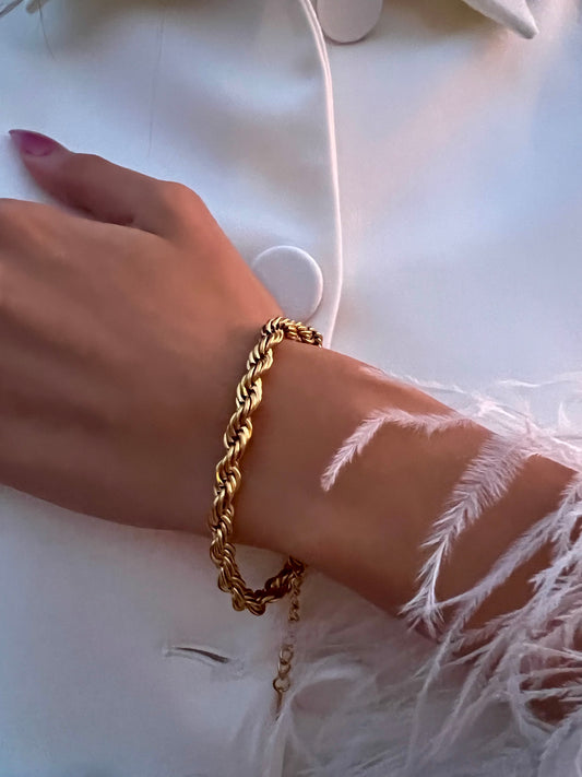 Twisted Armband 18K vergoldet
