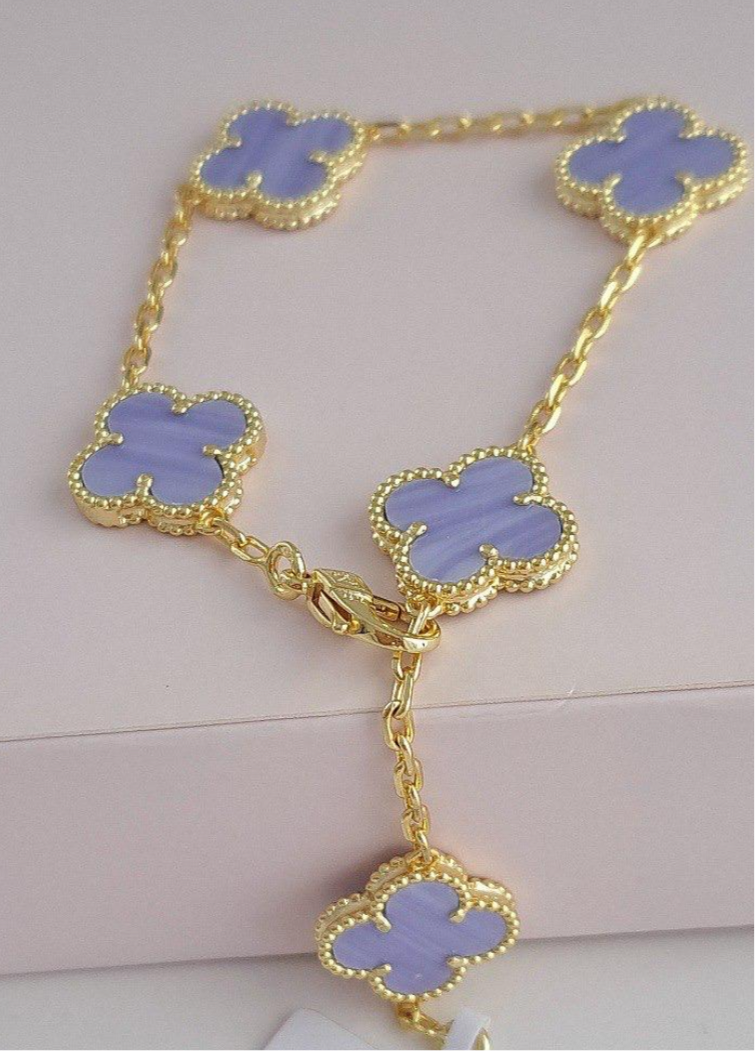 Gold Klee Armband Perlmutt
