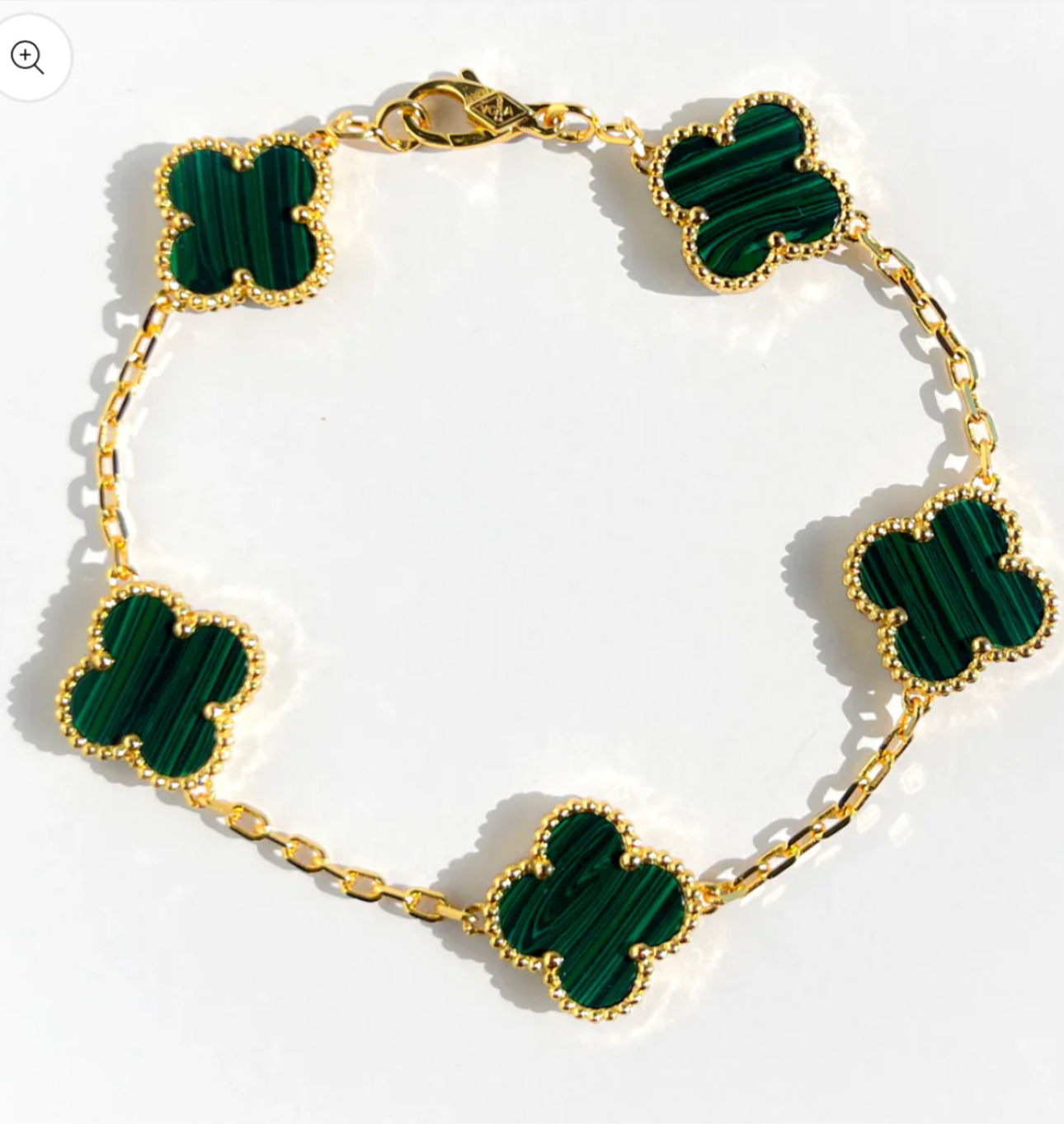 Gold Klee Armband Perlmutt
