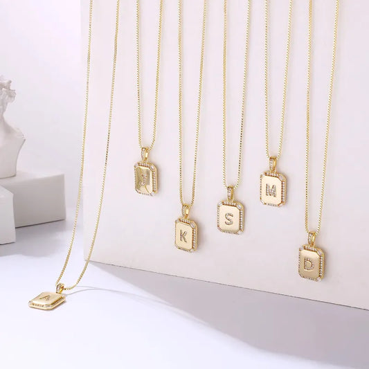 Buchstabenkette Vintage 14K vergoldet