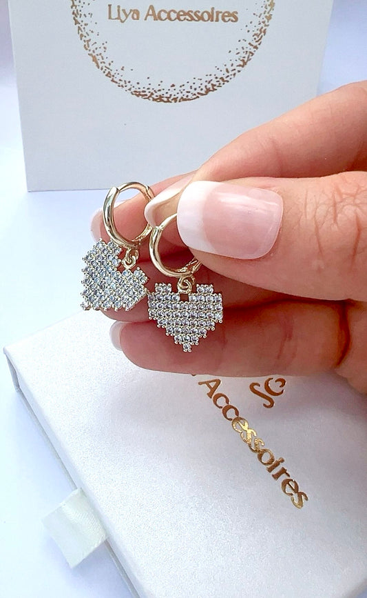 Zirkonia Heart Ohrringe