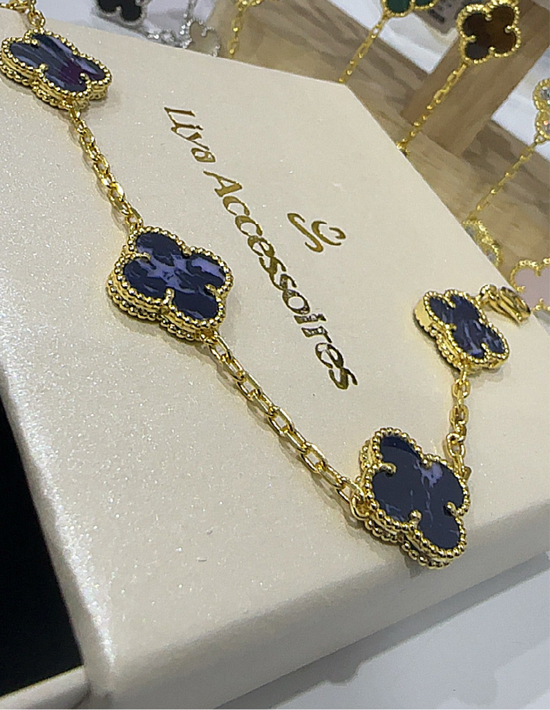 Gold Klee Armband Perlmutt