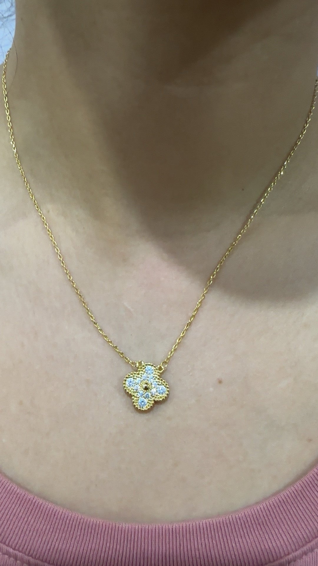 Klee Kette Zirkonia