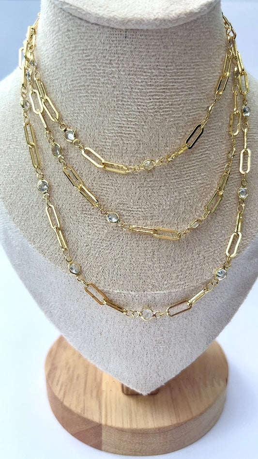 Royal Zirkonia Gliederkette Hals- Bauchkette
