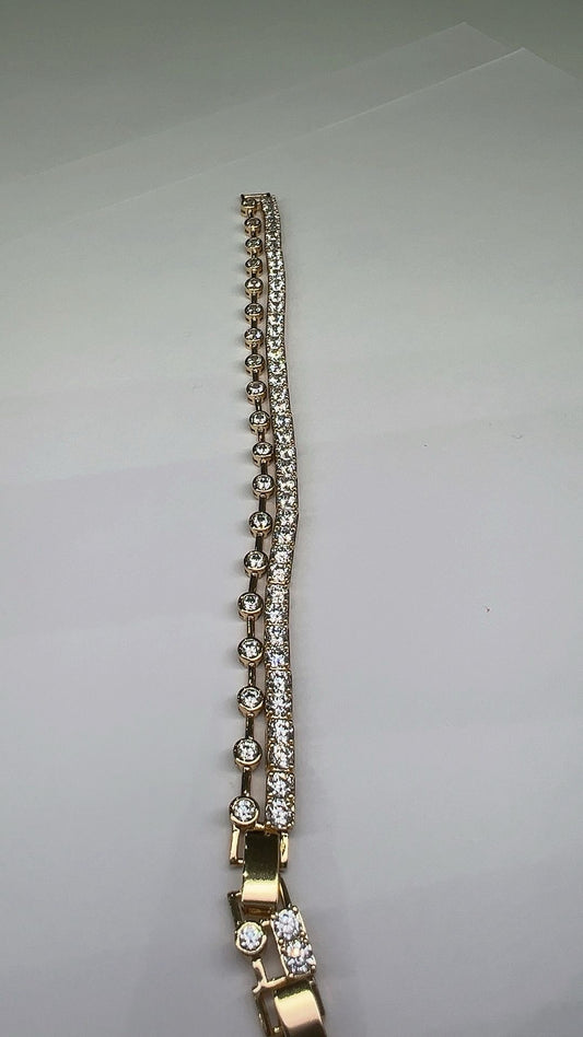 DOPPEL ARMBAND I 14K vergoldet
