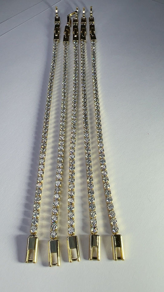Tennis Armband 3mm 14K vergoldet